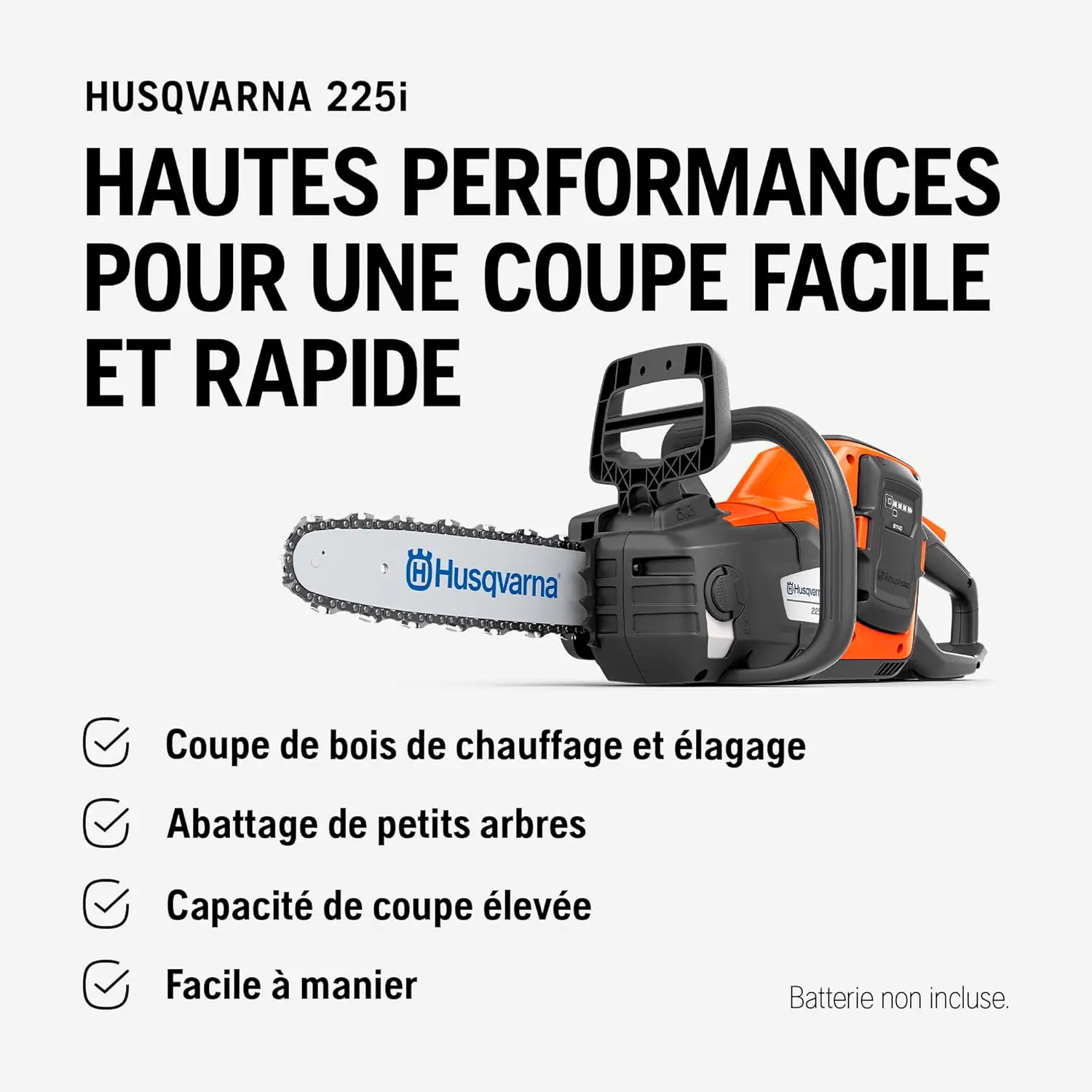 Tronçonneuse à batterie en bois vue 3