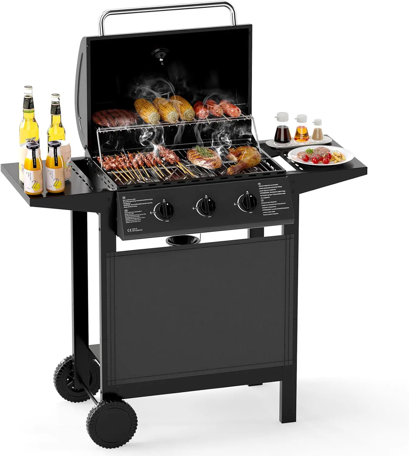 COSTWAY Barbecue Gaz Propane 3 Brûleurs