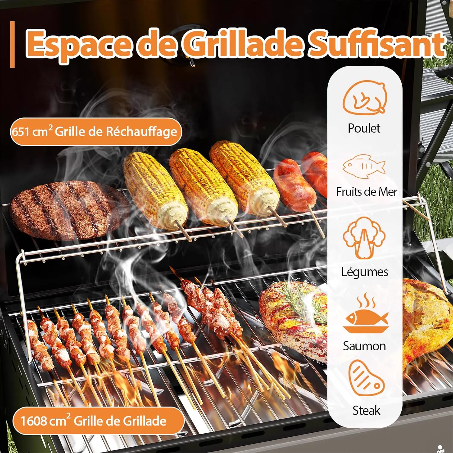 Barbecue à gaz en métal noir vue 6