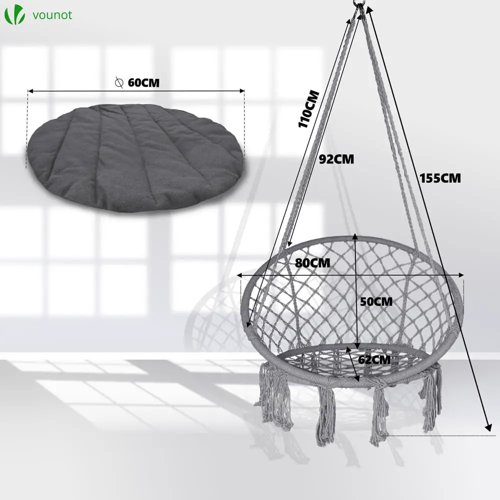 Fauteuils suspendus en métal gris vue 3