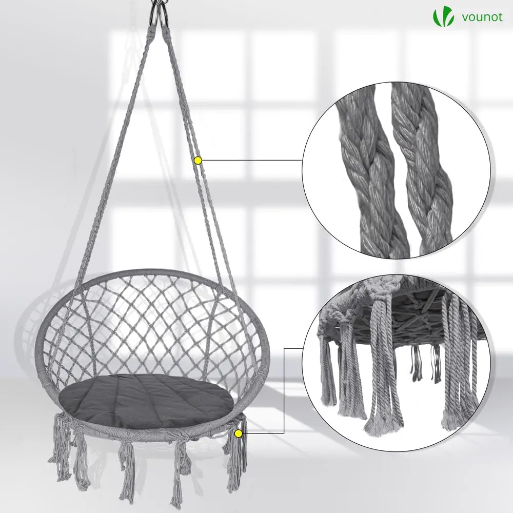 Fauteuils suspendus en métal gris vue 6
