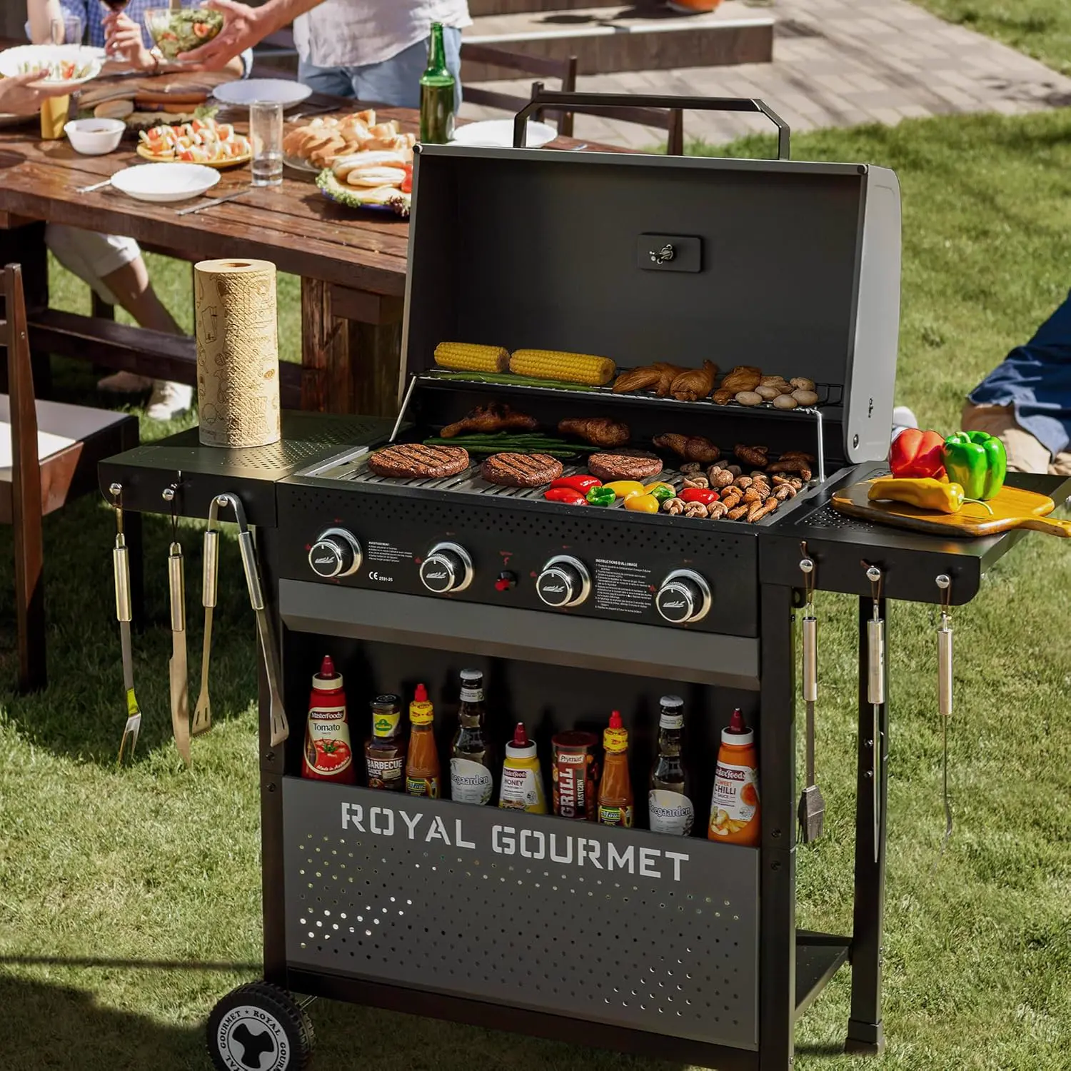 Barbecue à gaz en métal noir 68 m² vue 2