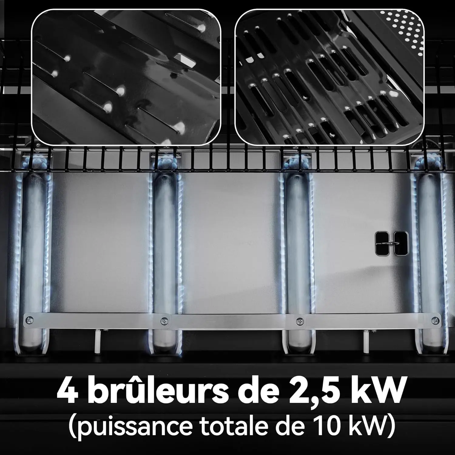 Barbecue à gaz en métal noir 68 m² vue 5
