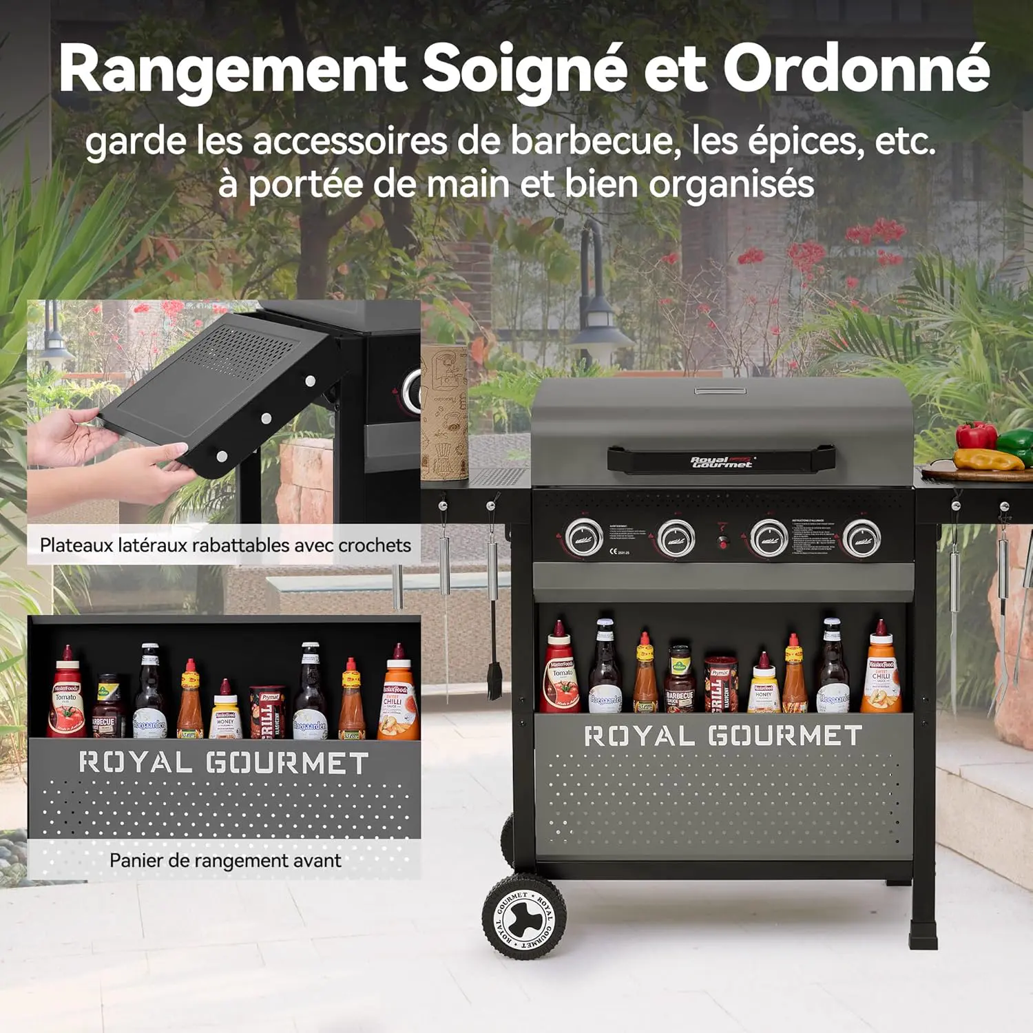 Barbecue à gaz en métal noir 68 m² vue 7