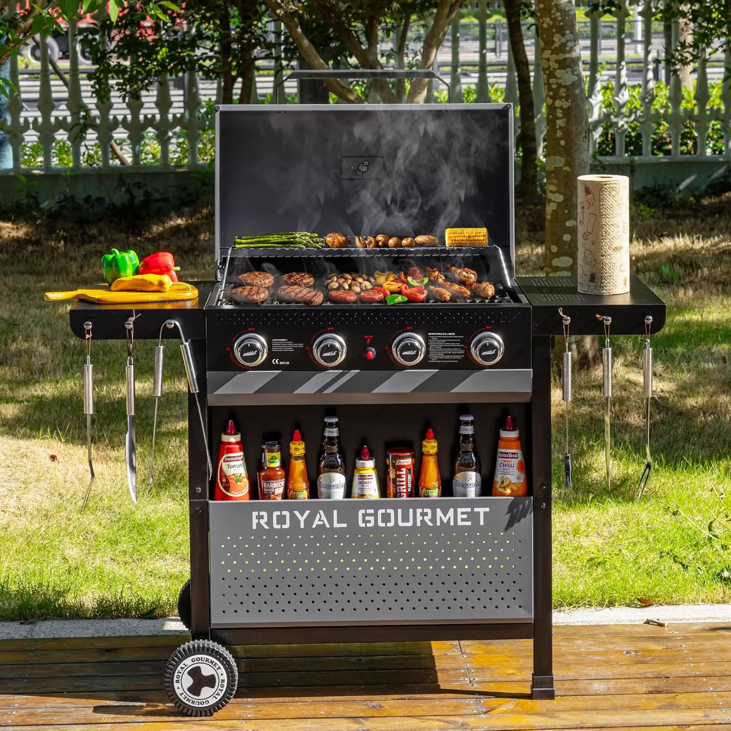 Barbecue à gaz en métal noir 68 m² vue 9