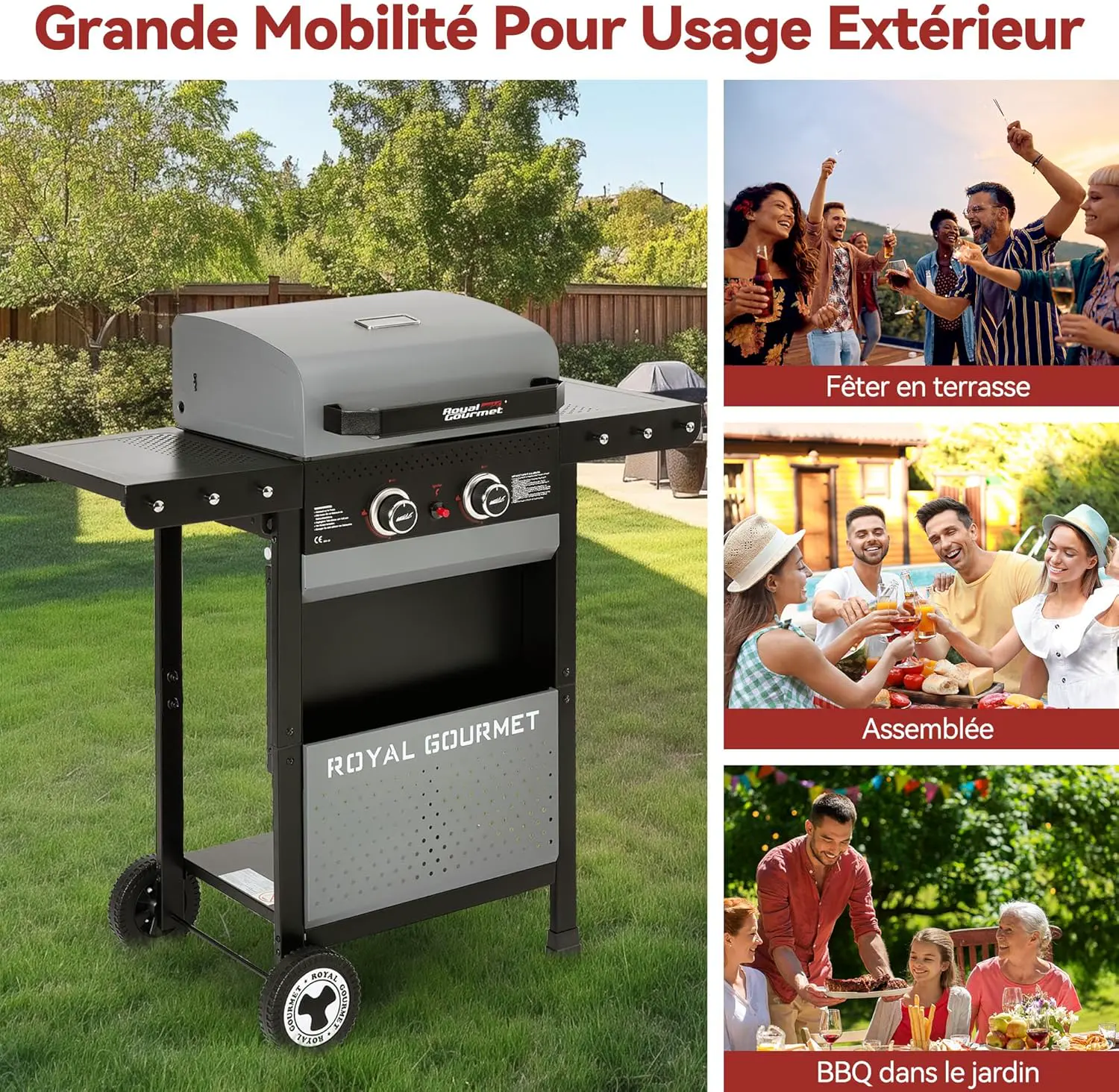 Barbecue à gaz en métal gris vue 7