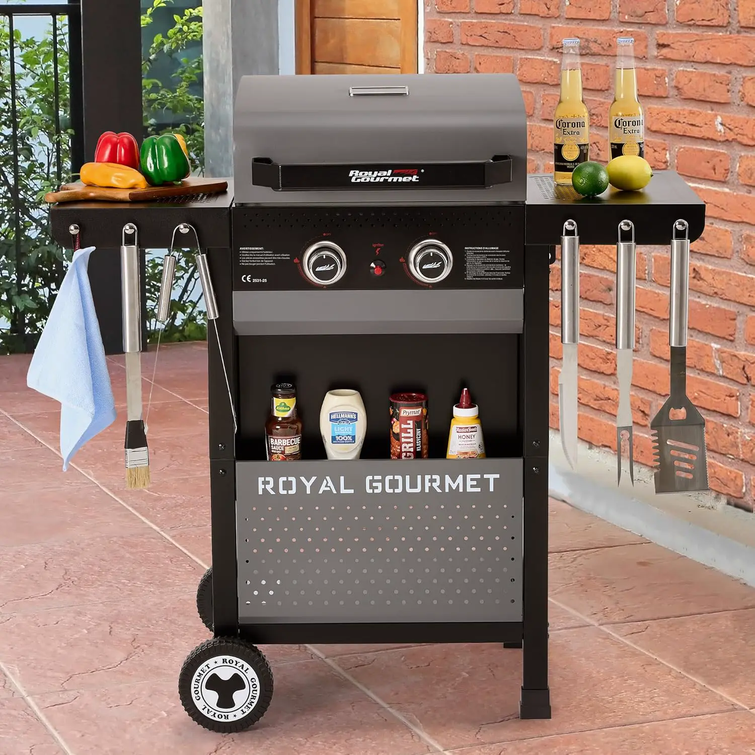 Barbecue à gaz en métal gris vue 8