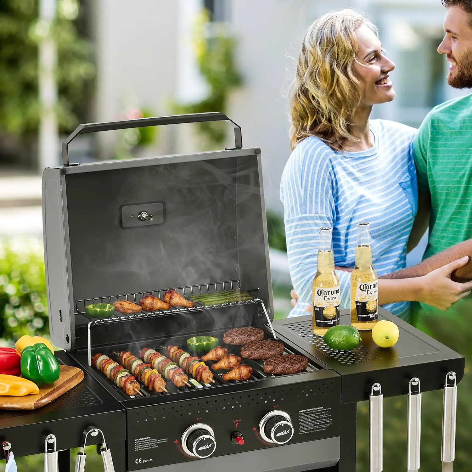 Barbecue à gaz en métal gris vue 9