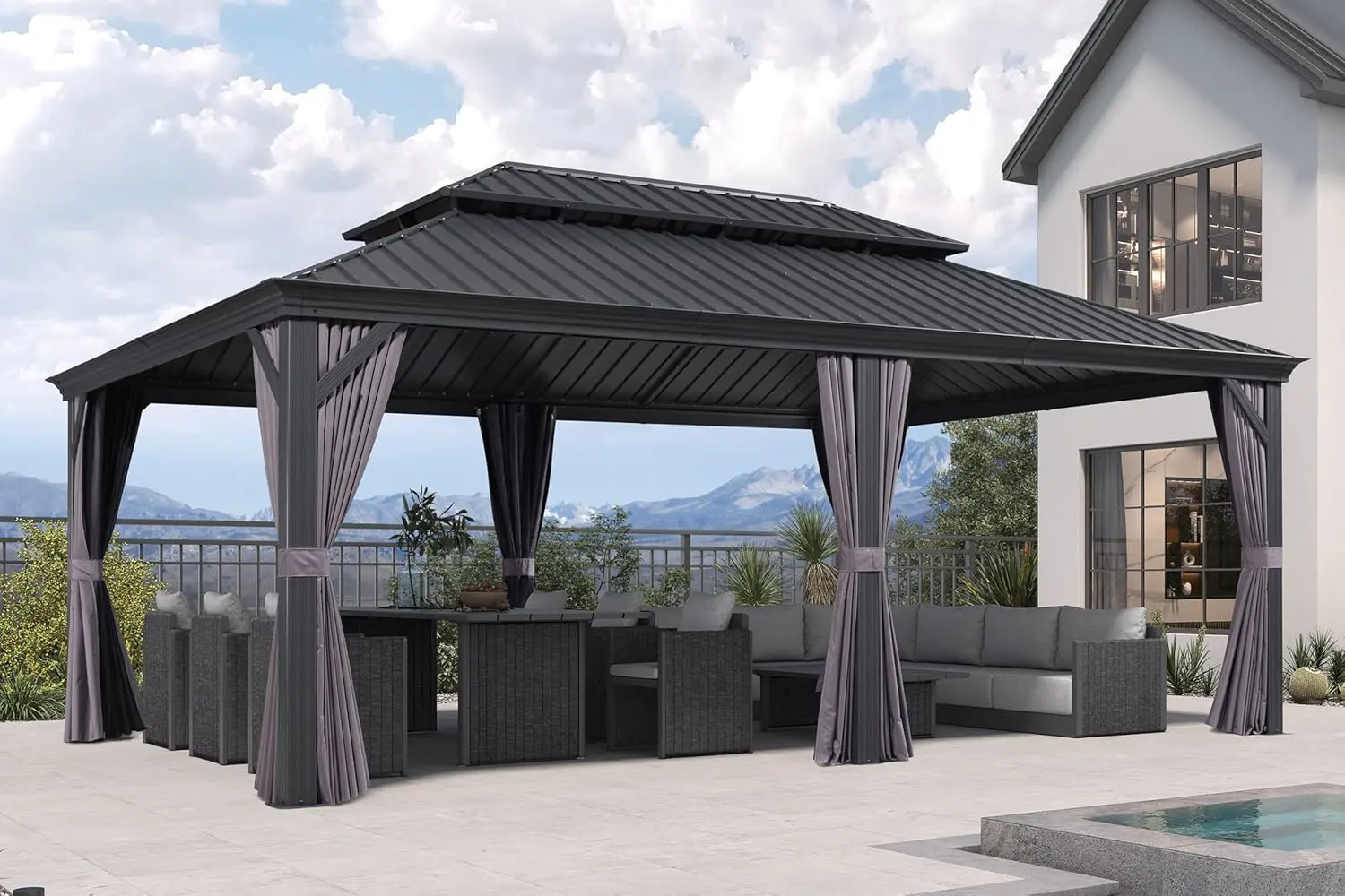 PURPLE LEAF Tonnelle de Jardin 6 x 4 m