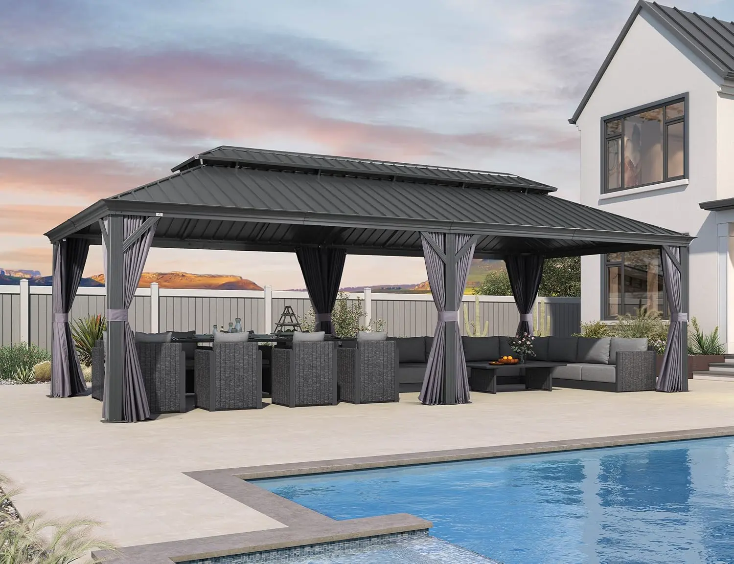 PURPLE LEAF Tonnelle de Jardin Exterieur 8,5 x 4,25 m