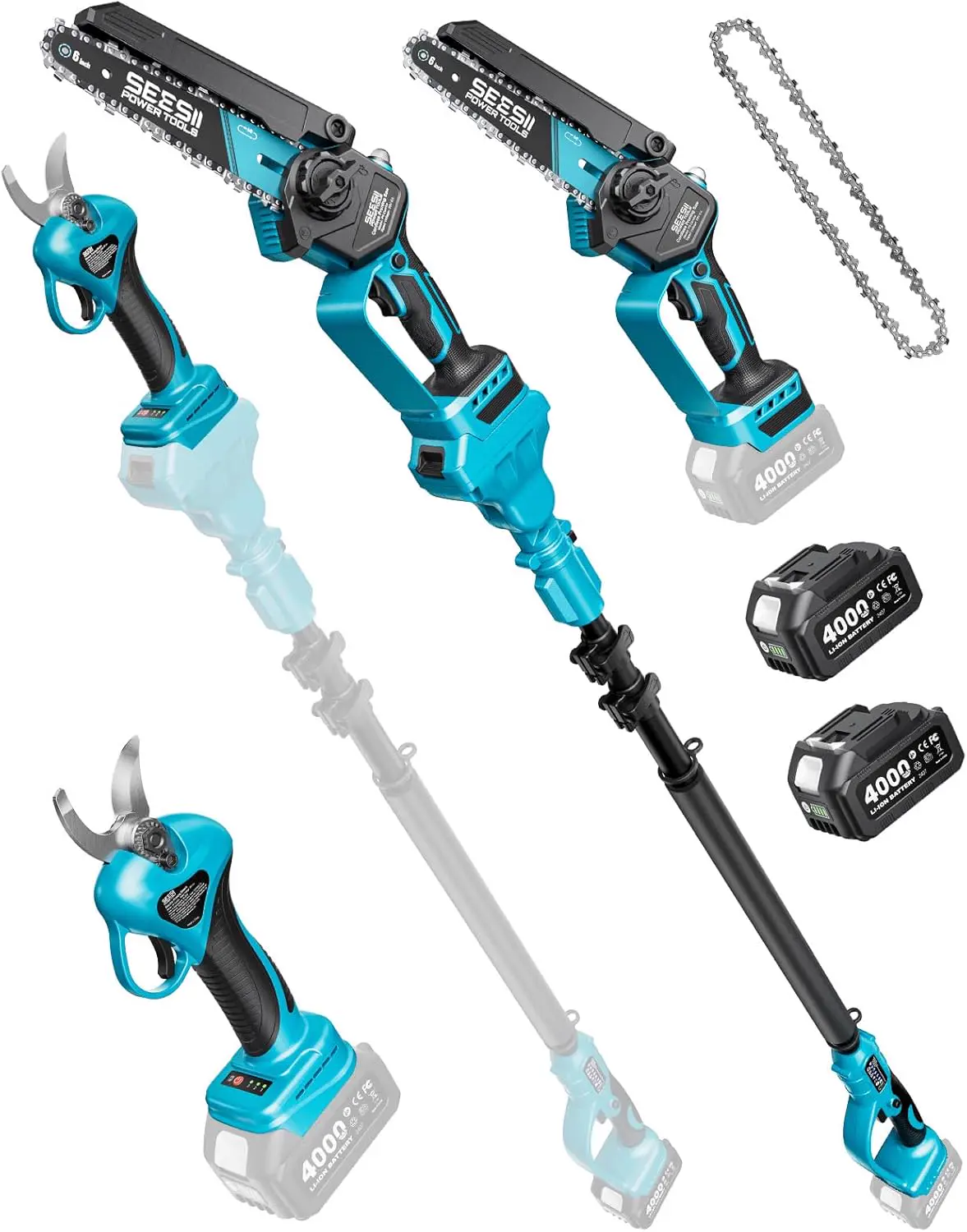 Tronçonneuse à batterie SEESII P6 Combo 6 Pouces Mini Tronconn… vue 1