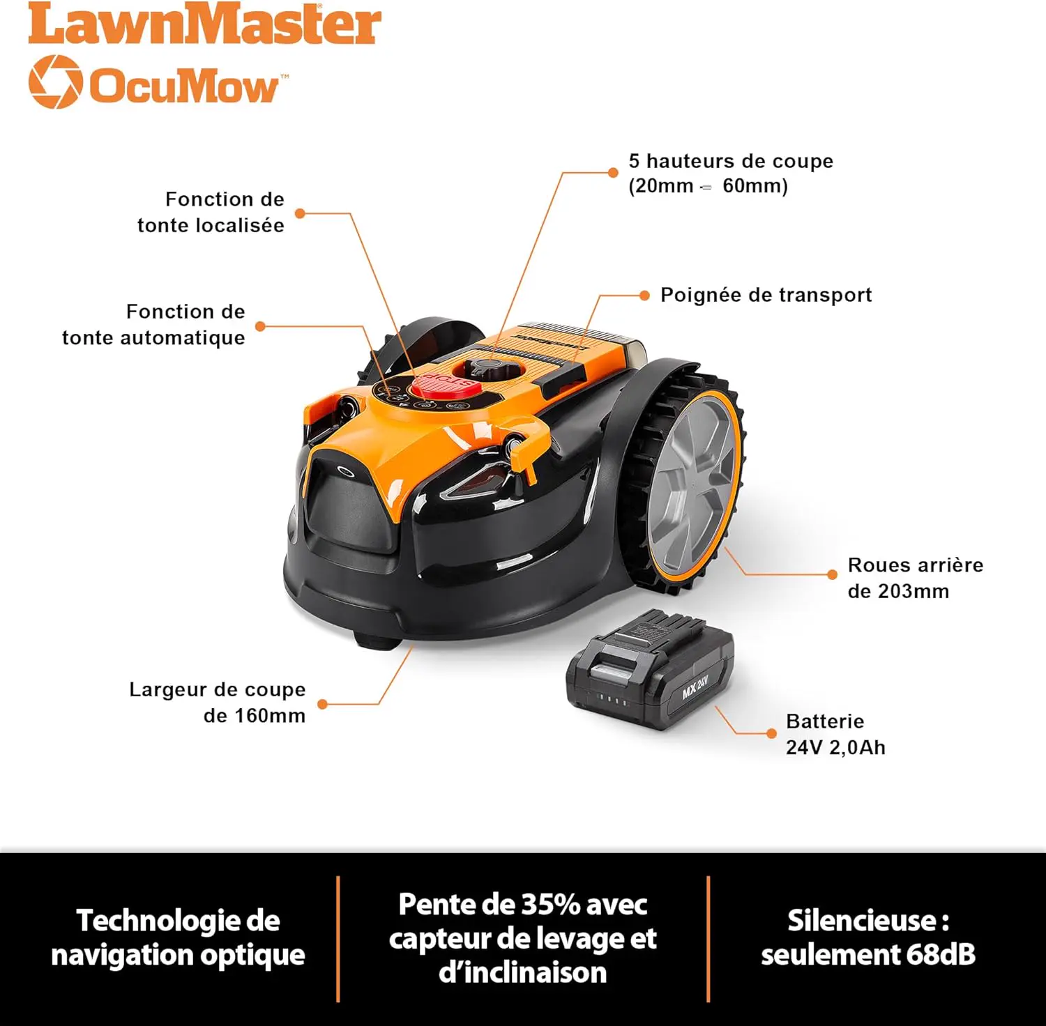 Robot tondeuse 80 m² vue 4