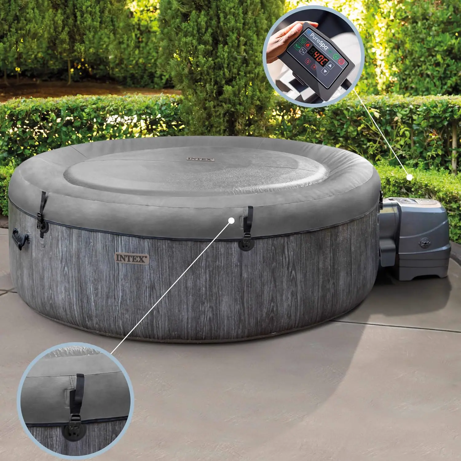 Spa gonflable 4 personnes 4 places en bois vue 3