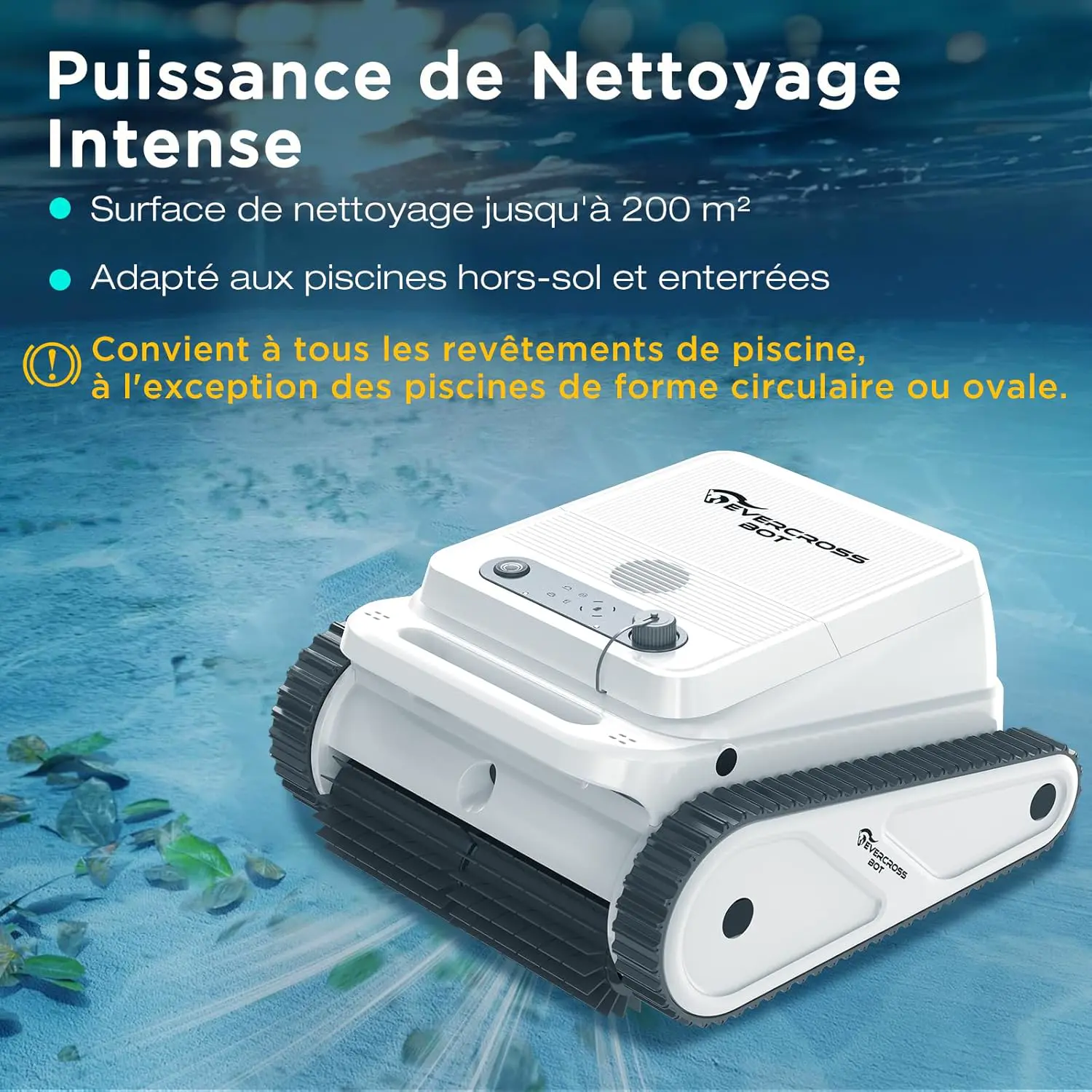 Robot piscine blanc vue 2