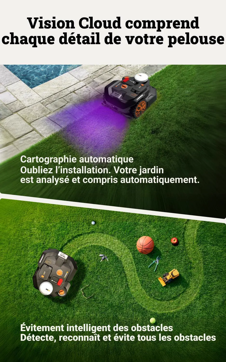 Robot tondeuse naturel vue 2