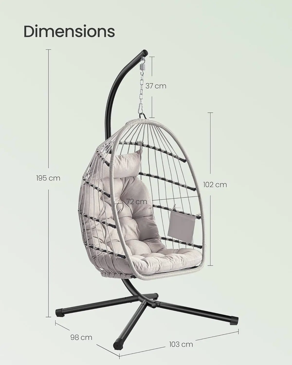 Fauteuils suspendus en métal blanc vue 6
