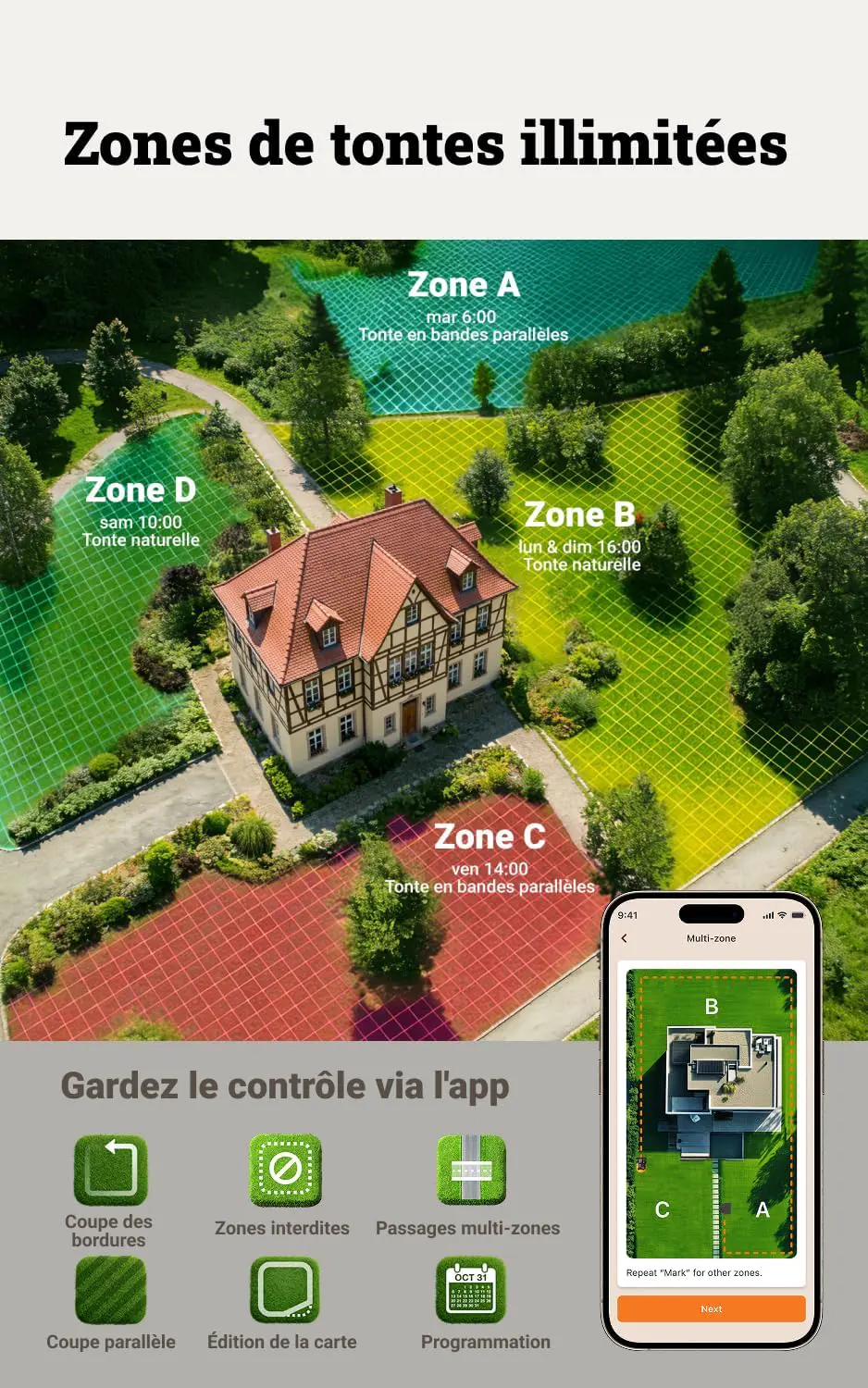 Robot tondeuse naturel vue 6