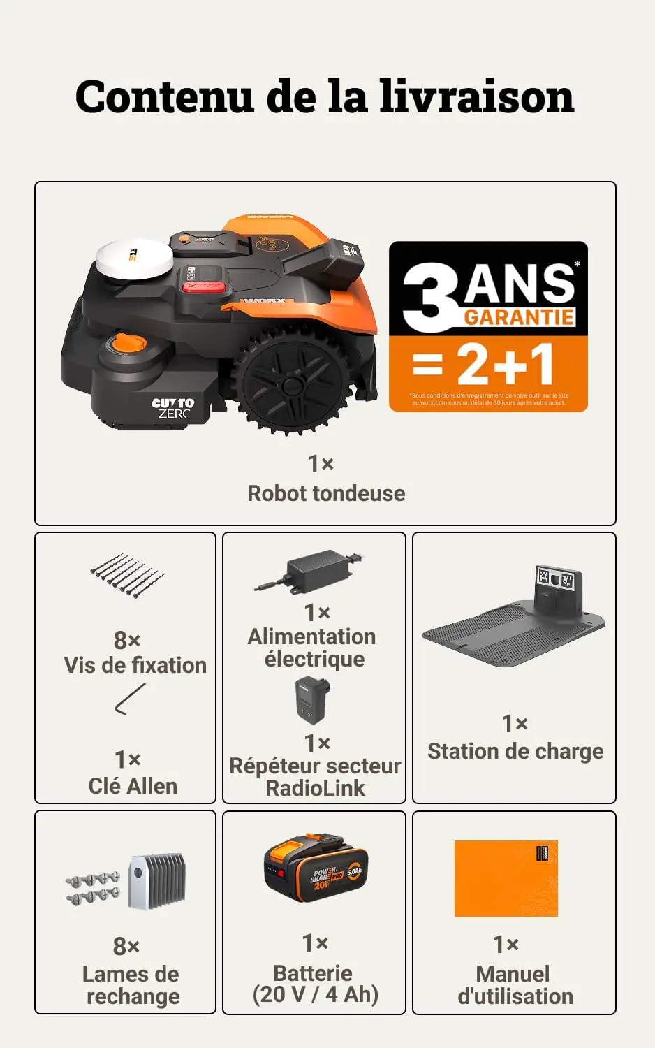 Robot tondeuse en métal orange vue 8