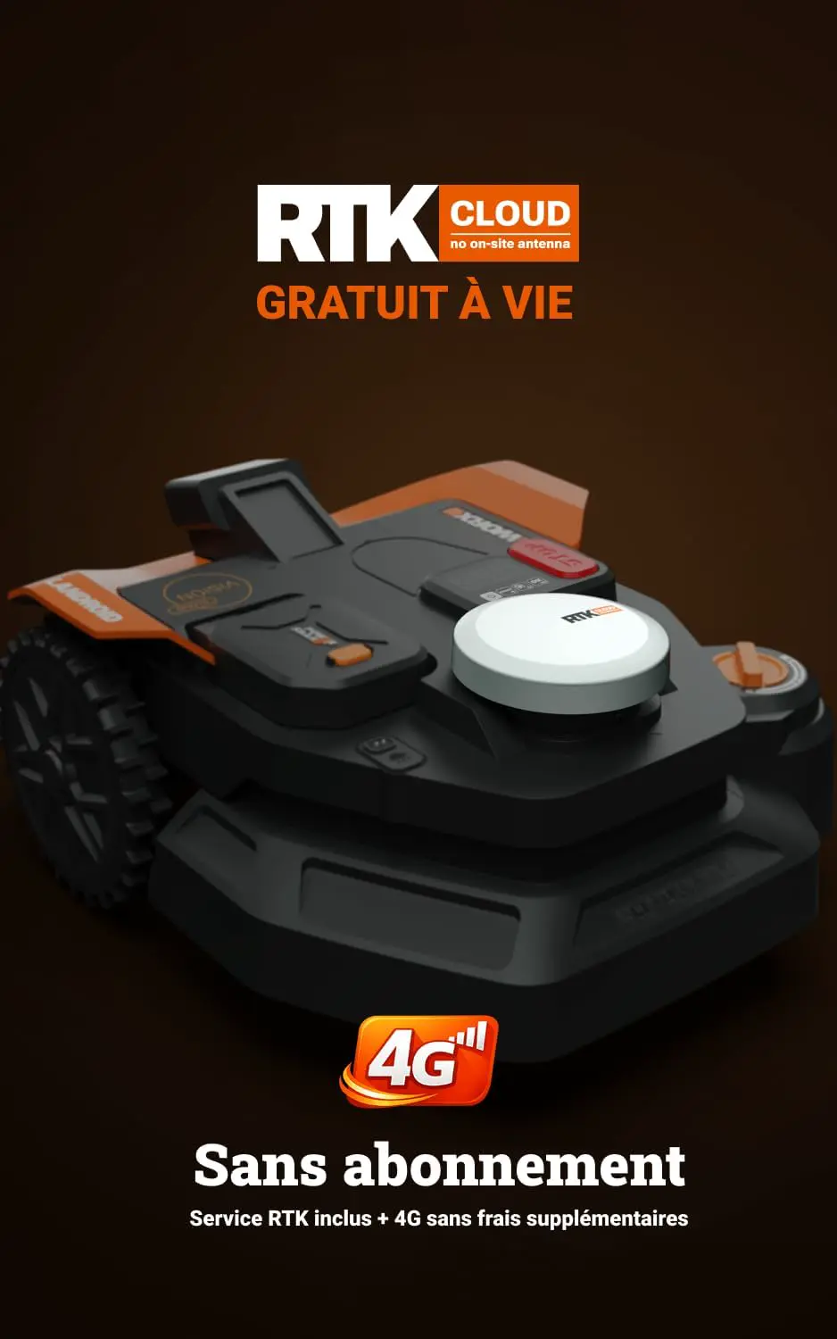 Robot tondeuse en métal noir vue 4