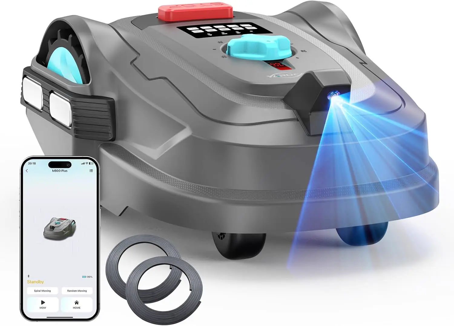 YARDCARE M800Plus Robot Tondeuse sans Fil Périphérique,Positionnement
