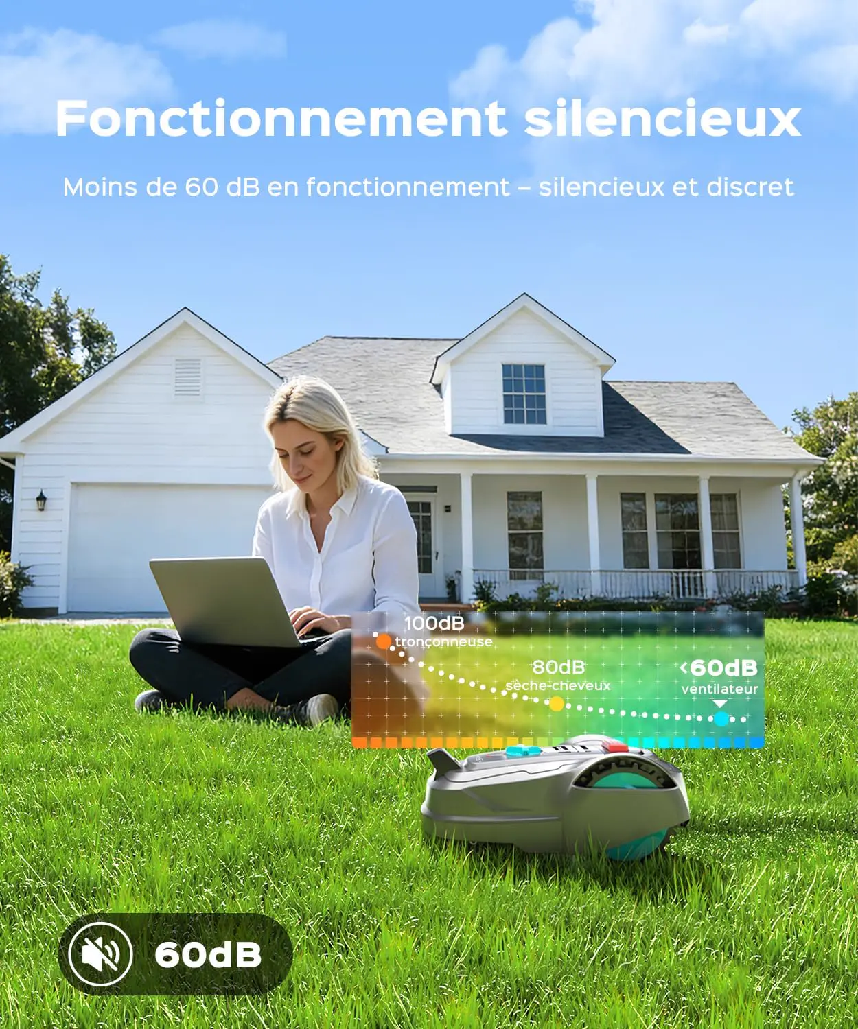 Robot tondeuse YARDCARE M800Plus Robot Tondeuse sans Fil Périp… vue 9