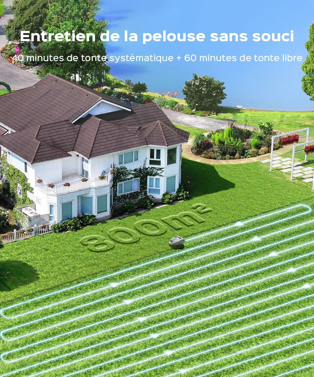 Robot tondeuse YARDCARE M800Plus Robot Tondeuse sans Fil Périp… vue 5
