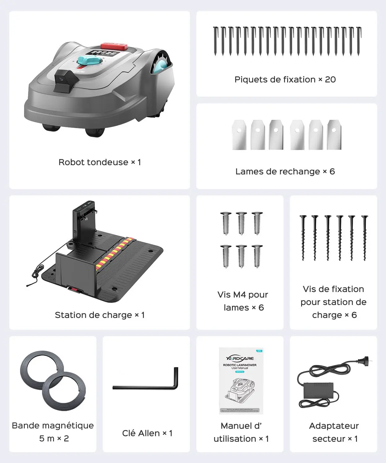 Robot tondeuse YARDCARE M800Plus Robot Tondeuse sans Fil Périp… vue 11