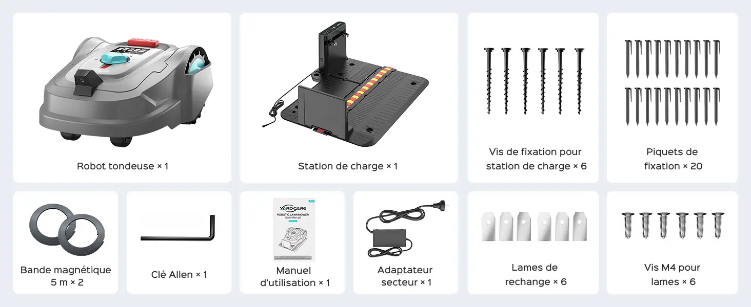Robot tondeuse YARDCARE M800Plus Robot Tondeuse sans Fil Périp… — contenu détaillé 16