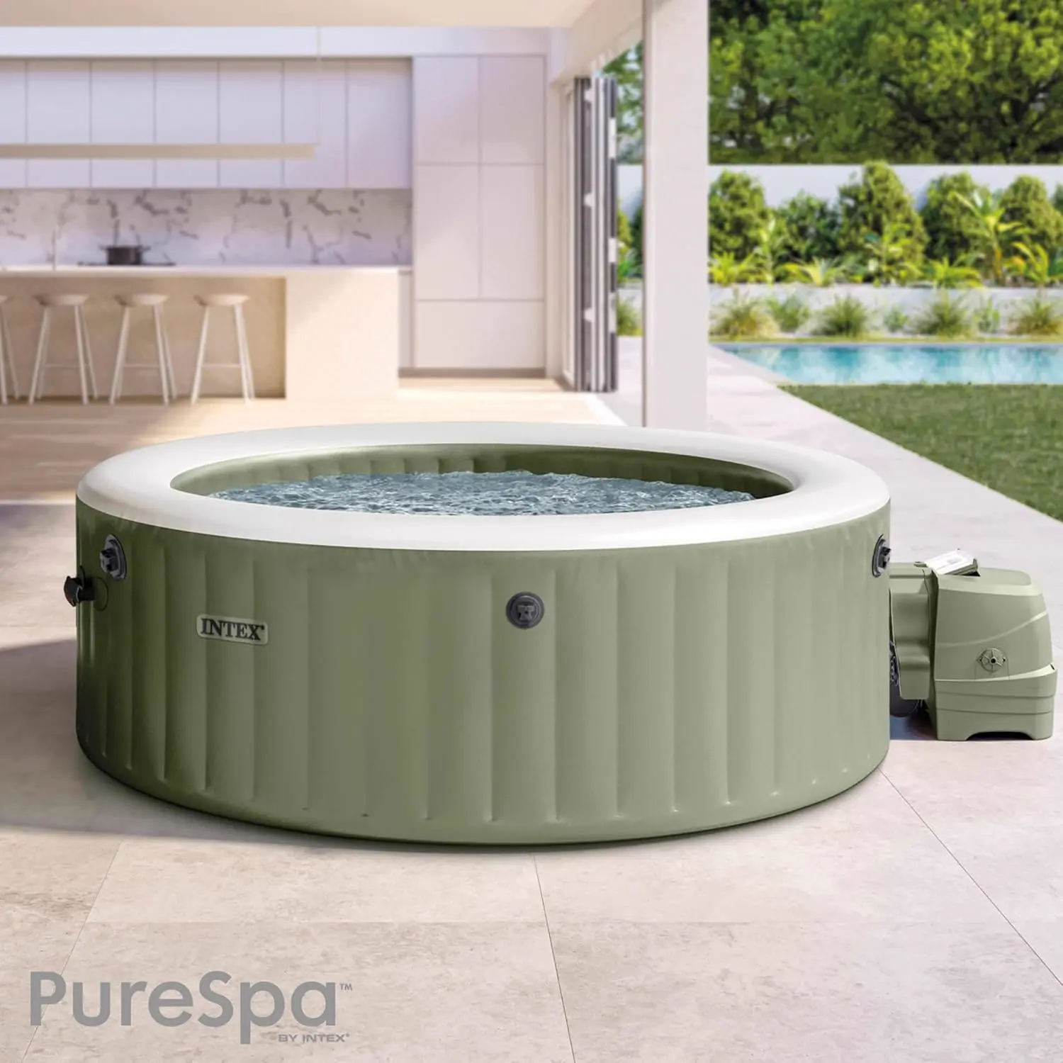 Spa gonflable 2 personnes 4 places vert vue 2
