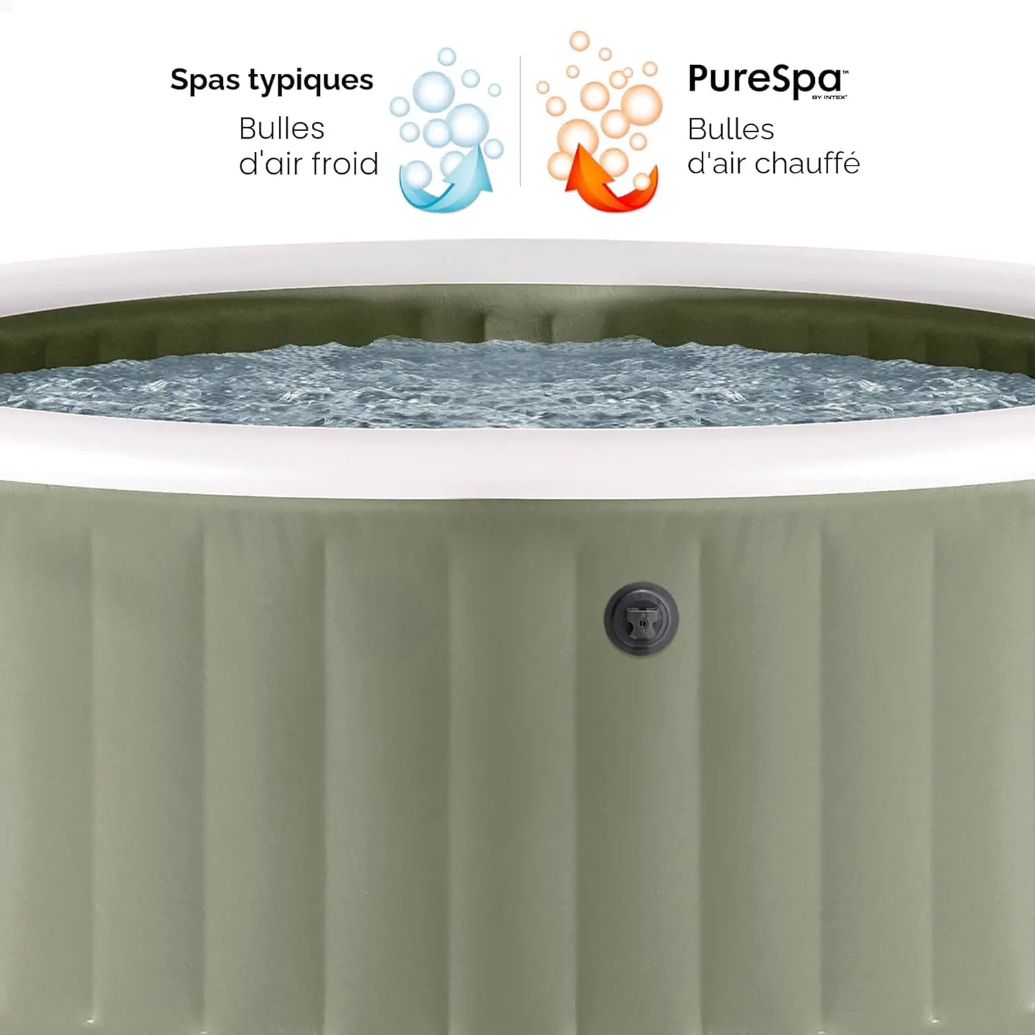 Spa gonflable 2 personnes 4 places vert vue 8