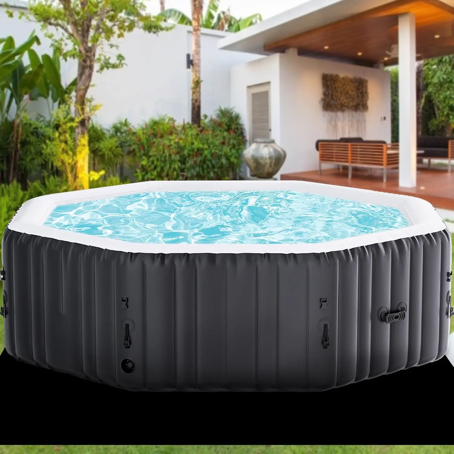 Gonflable Hot Tub 2-4 Personnes Ø 180 x 63.5 cm 2400W Baignoire