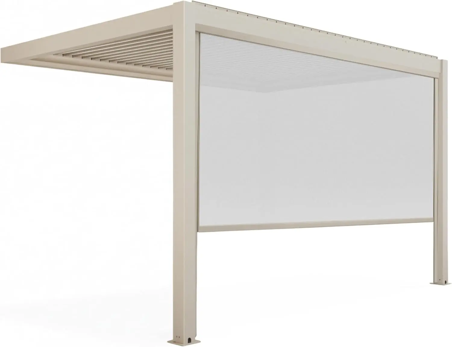 Pergola en aluminium 3x4 m adossée 1 store vue 4