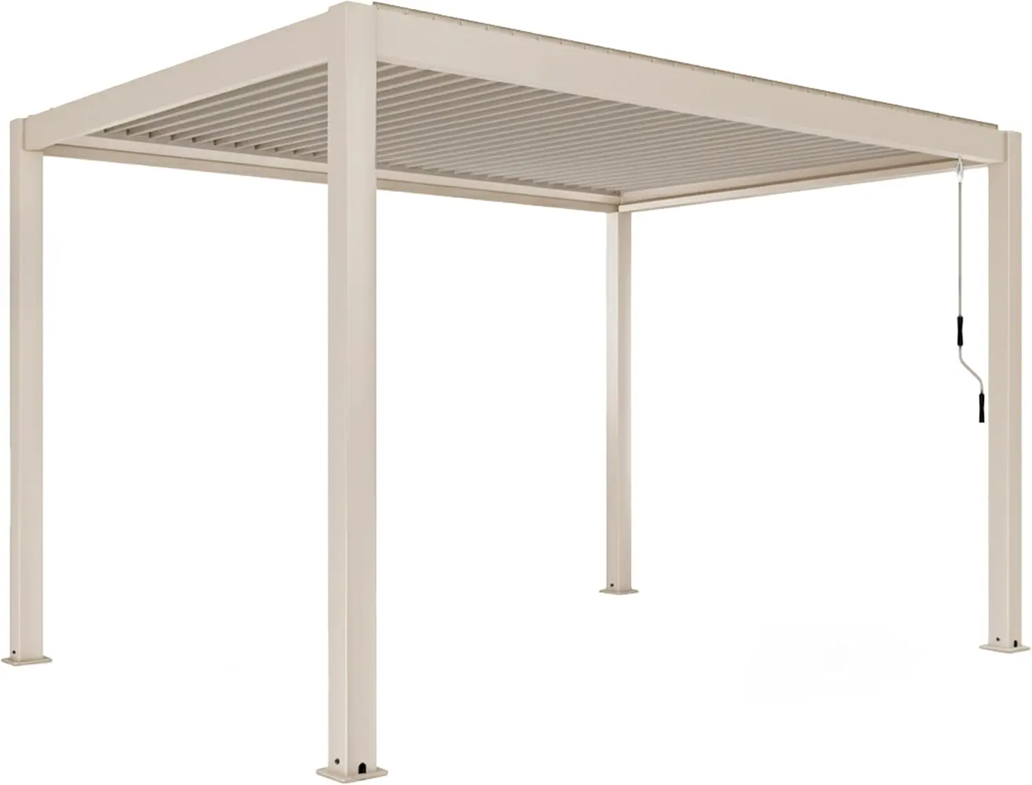Pergola en aluminium crème 3x4 m autoportée vue 4
