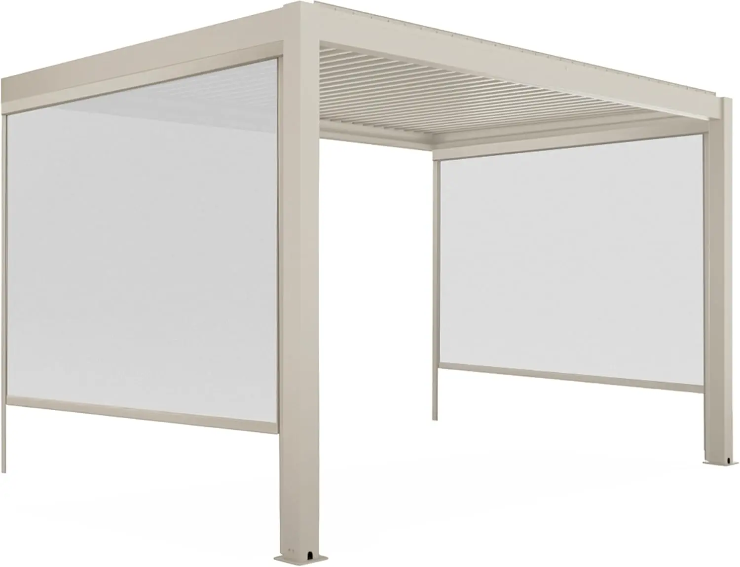Pergola en aluminium 3x4 m adossée 2 stores vue 3