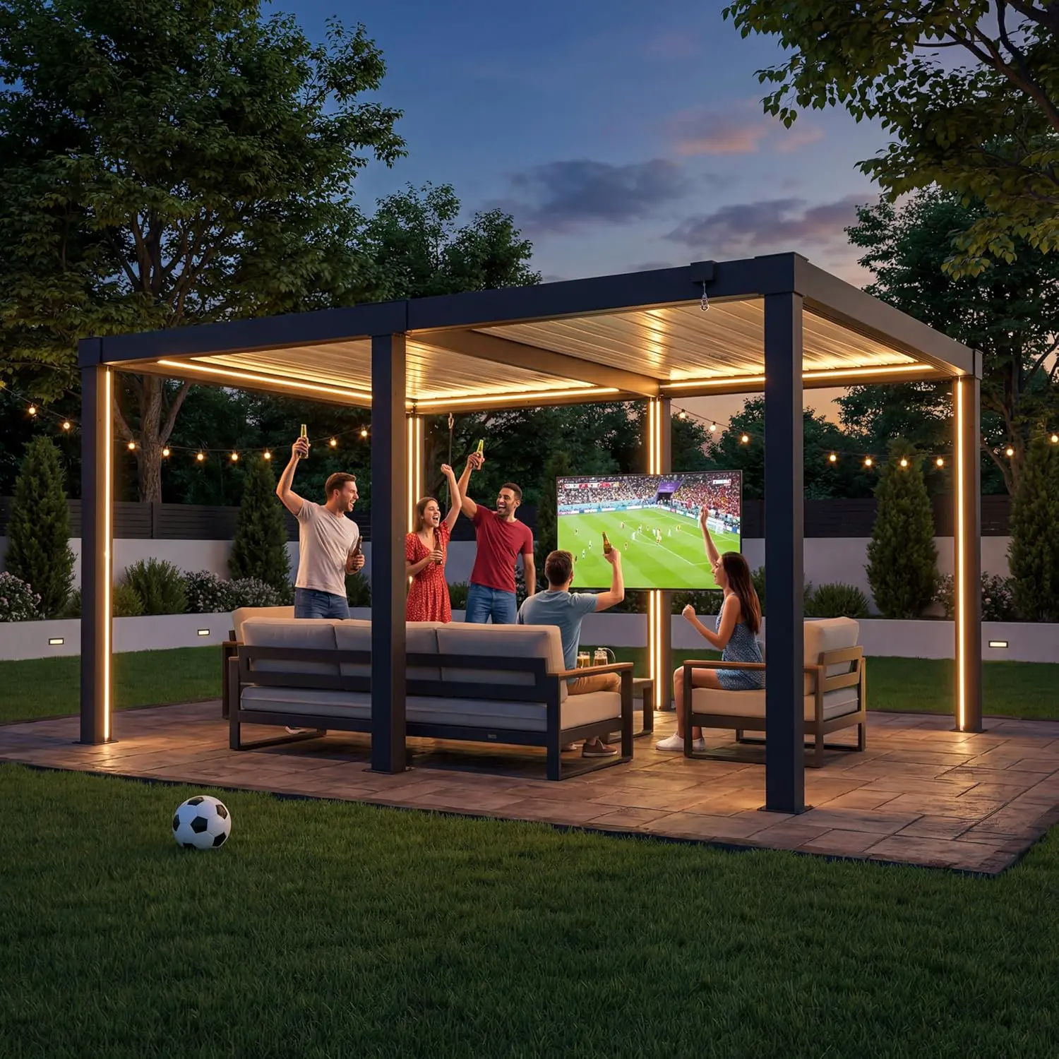 Pergola en aluminium 4x3 m vue 8
