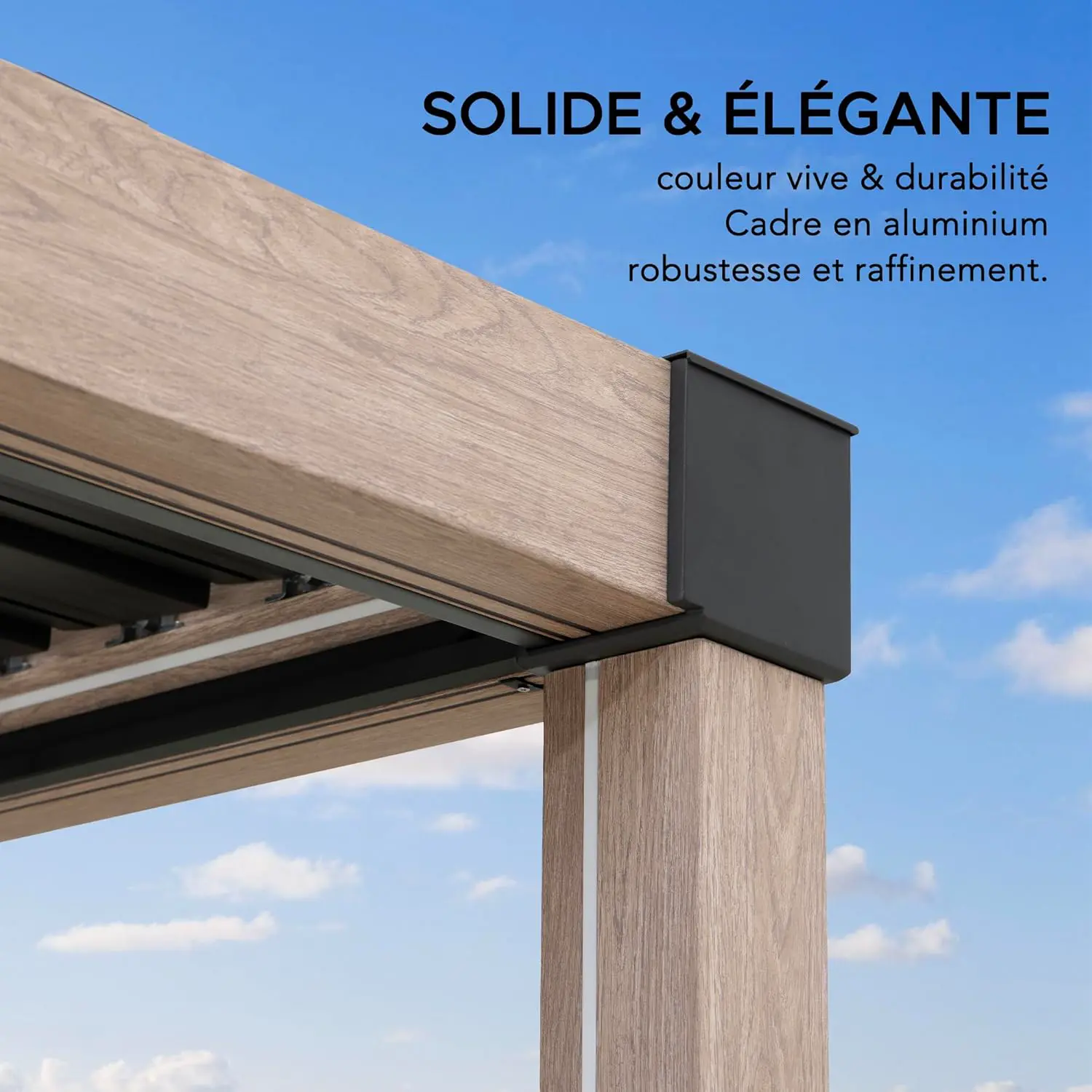 Pergola en aluminium 3x3 m vue 4