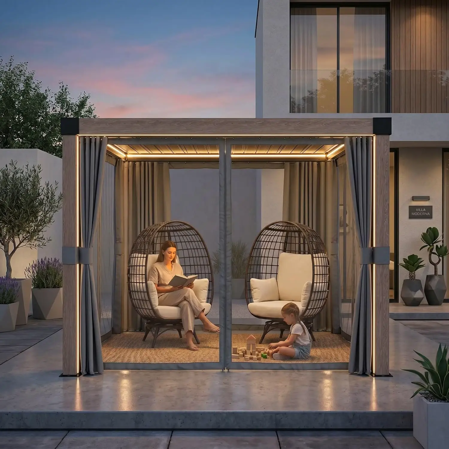 Pergola en aluminium 3x3 m vue 8