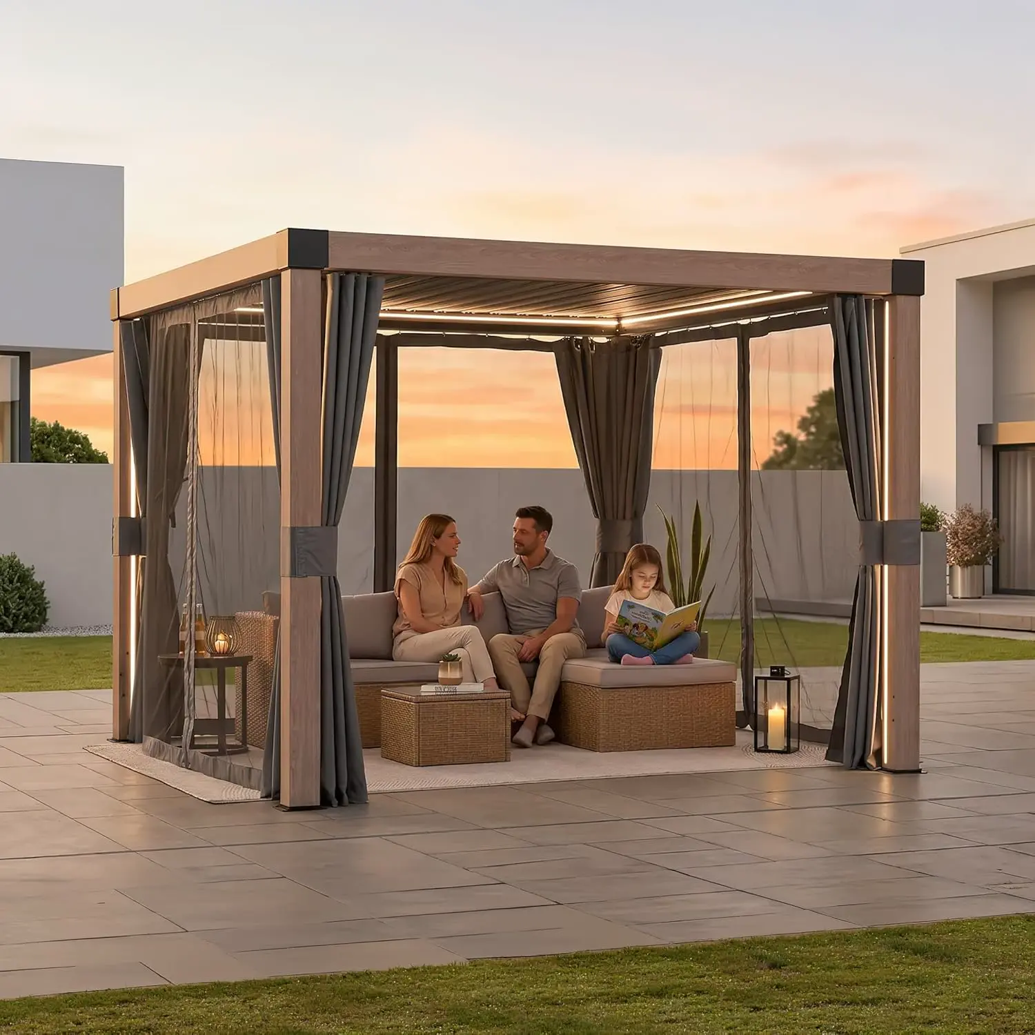 Pergola en aluminium 3x3 m vue 11