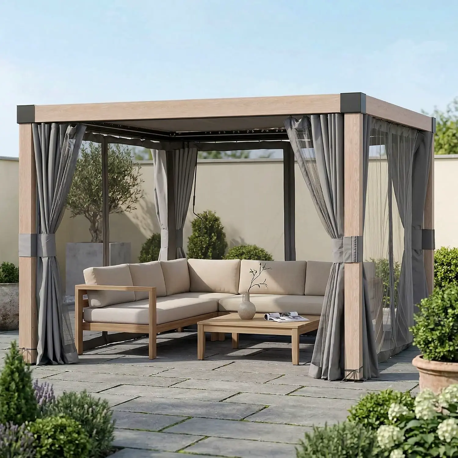 Pergola en aluminium 3x3 m vue 12