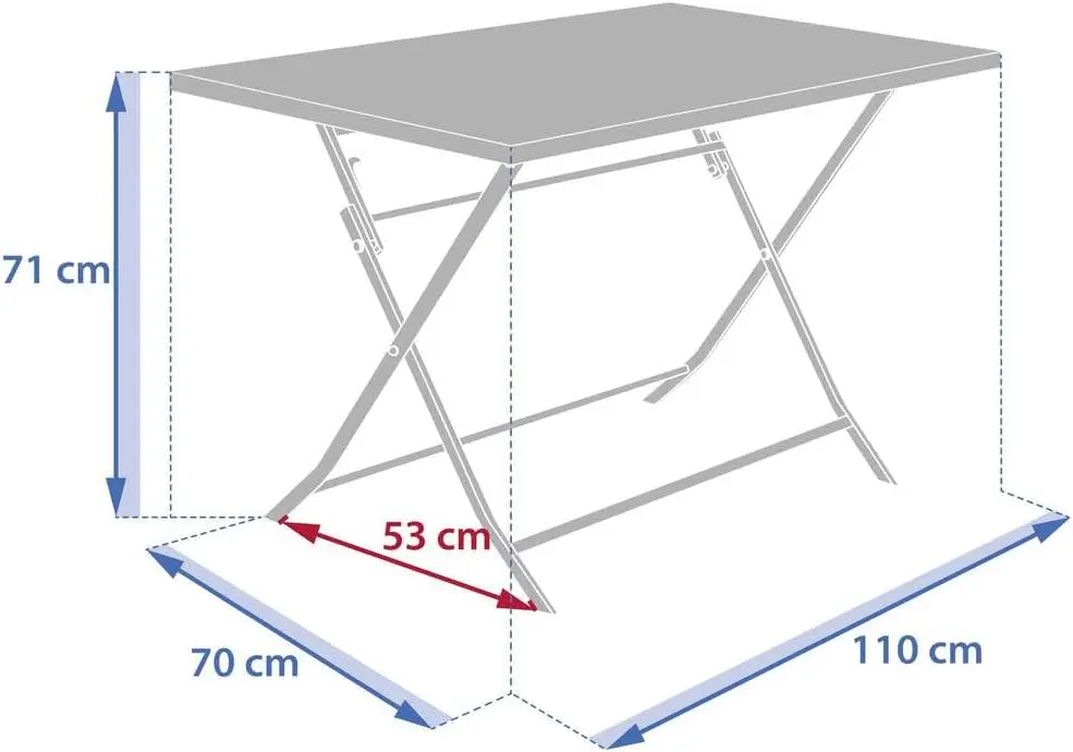 Table de jardin 4 places en métal vue 3