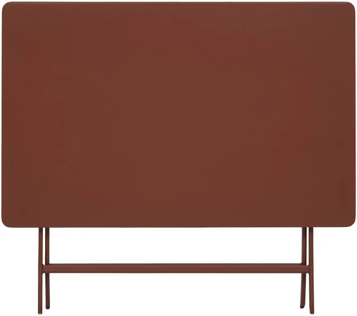 Table de jardin 4 places en métal marron vue 4