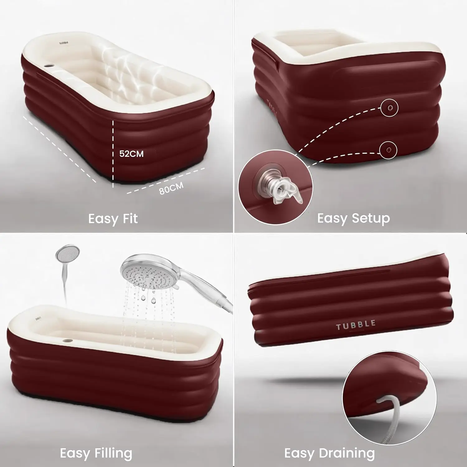 Spa gonflable 2 personnes Tubble Royale baignoire gonflable ad… vue 8