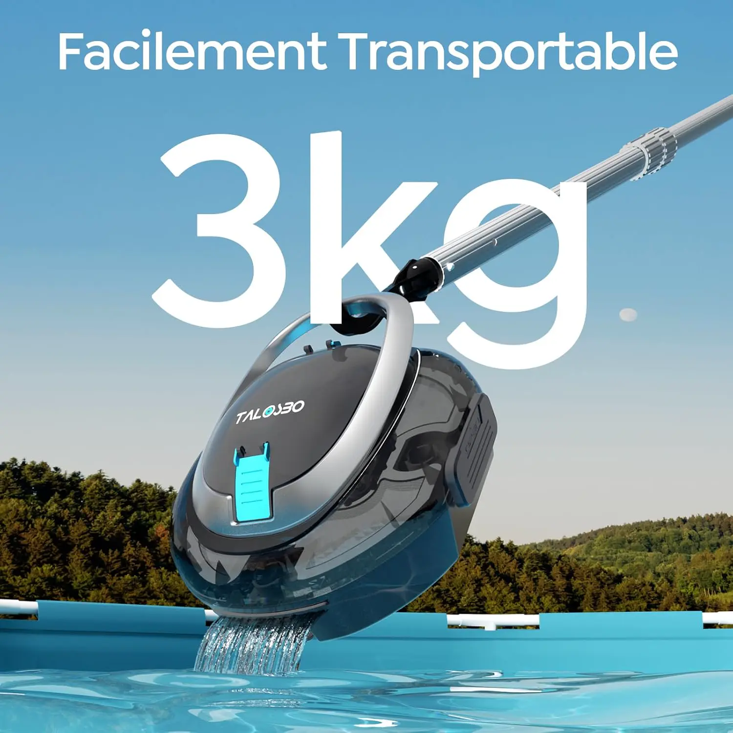 Robot piscine gris vue 7