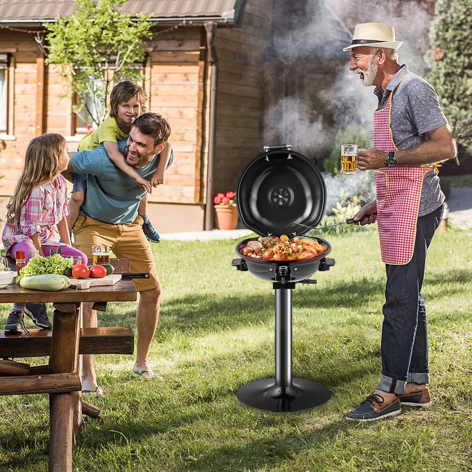 Barbecue électrique 10 places en métal noir vue 9