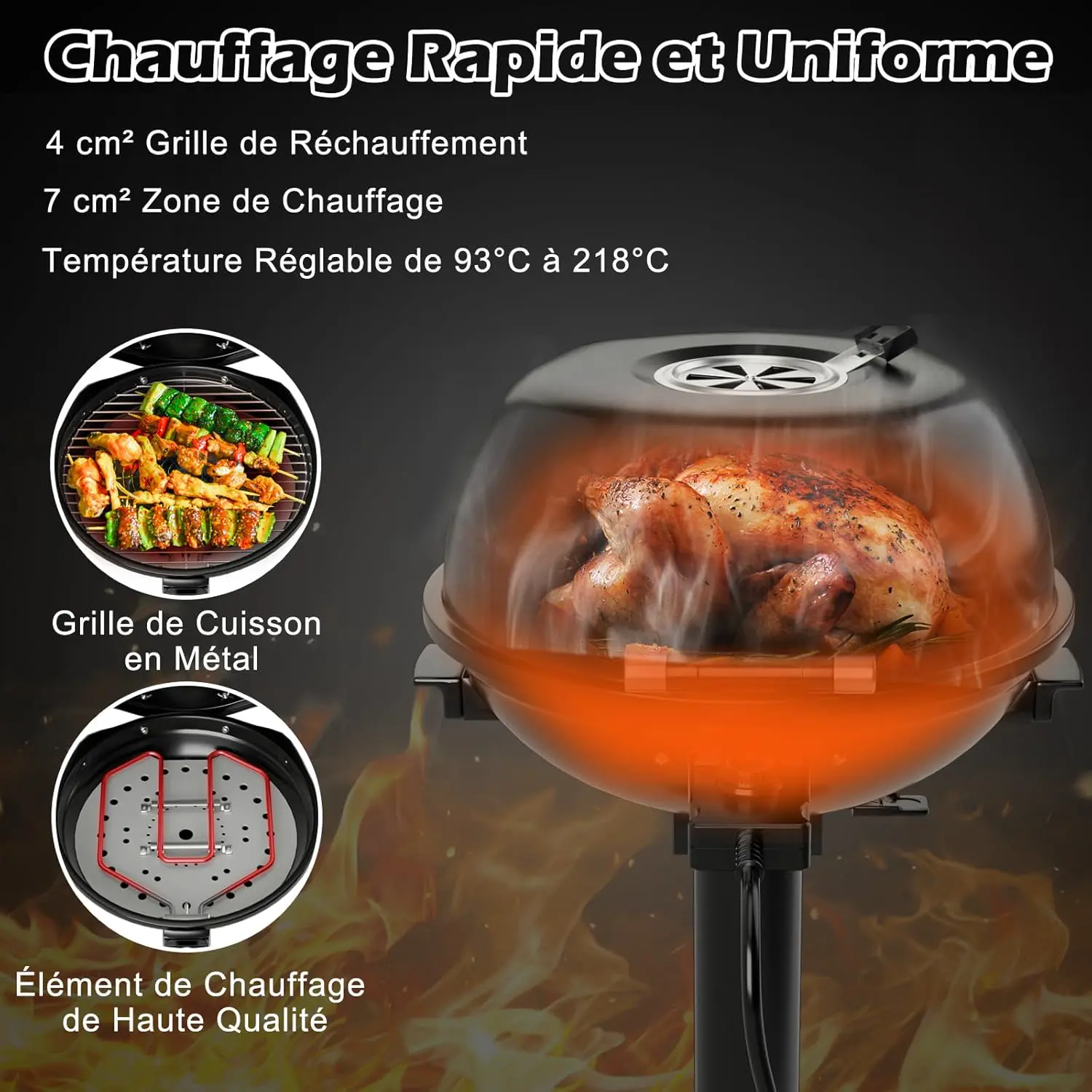 Barbecue électrique 10 places en métal vue 3