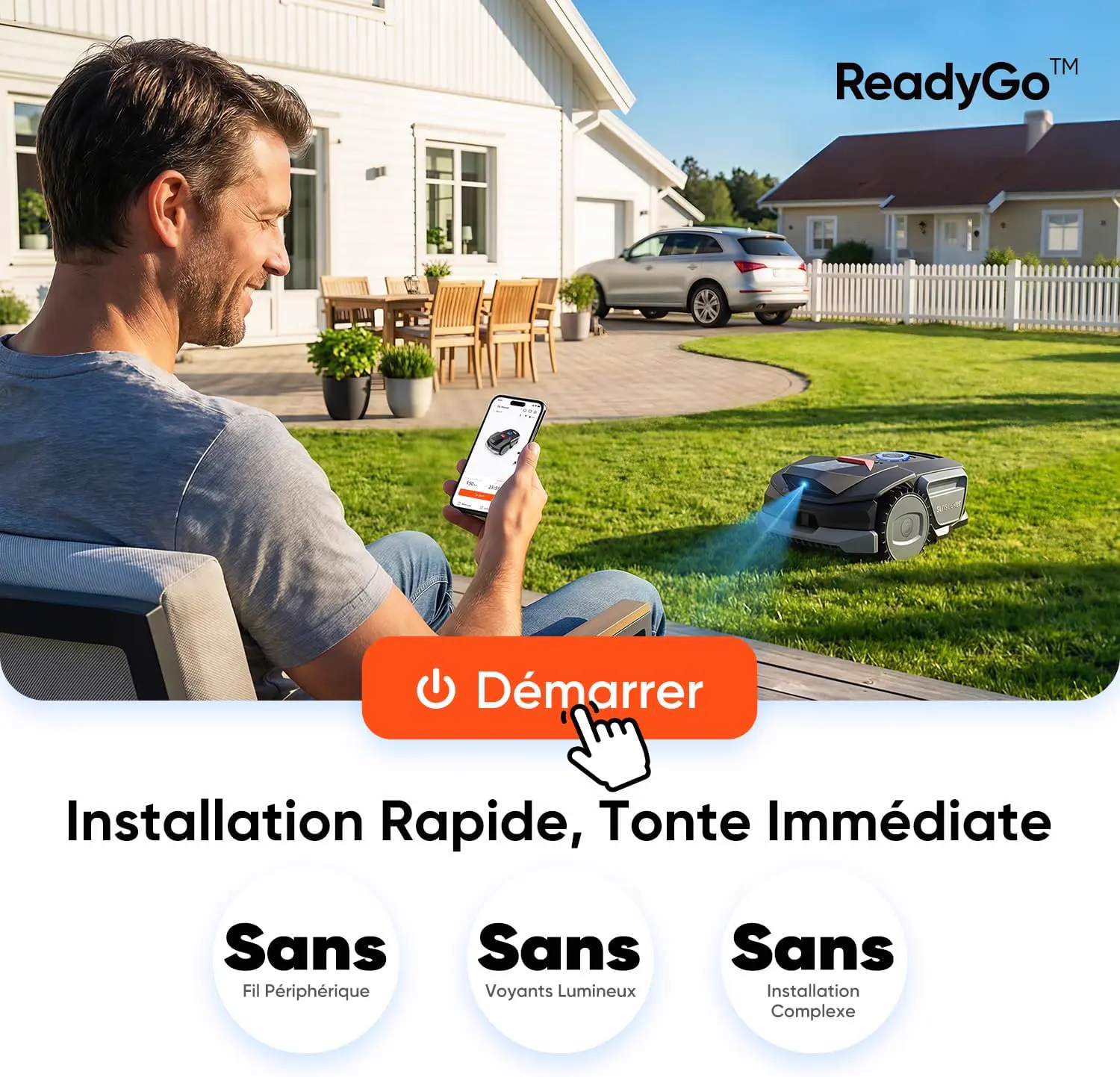 Robot tondeuse Sunseeker V1 avec Garage, Robot Tondeuse sans F… vue 3