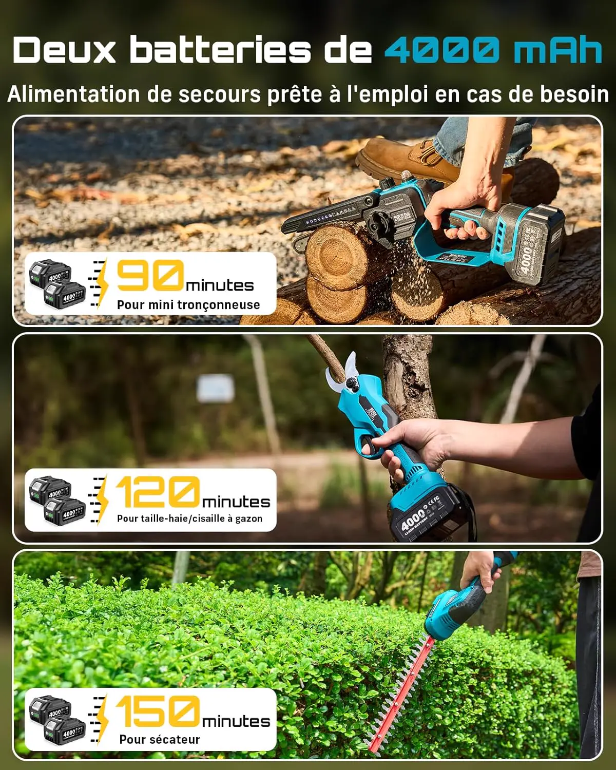 Tronçonneuse électrique 2x4 m vue 6