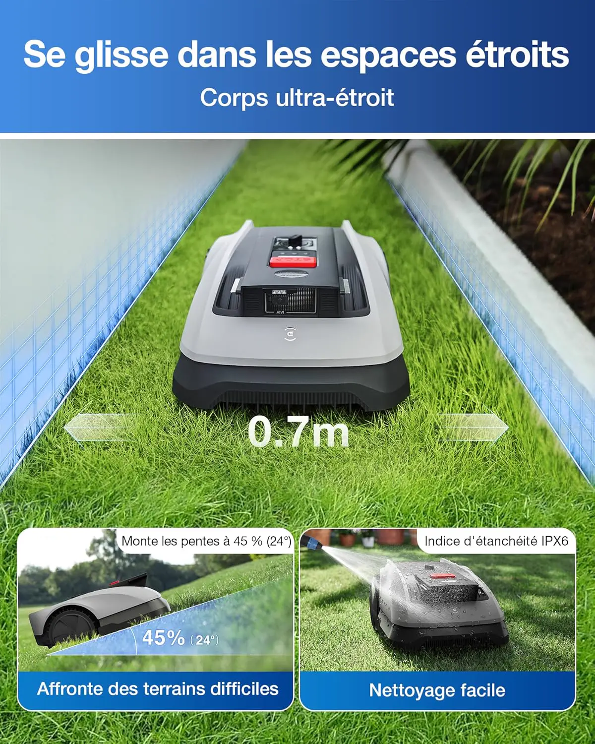 Robot tondeuse ECOVACS Robot Tondeuse sans Fil vue 7
