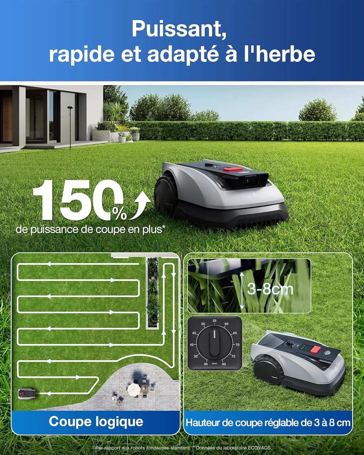Robot tondeuse ECOVACS Robot Tondeuse sans Fil vue 8