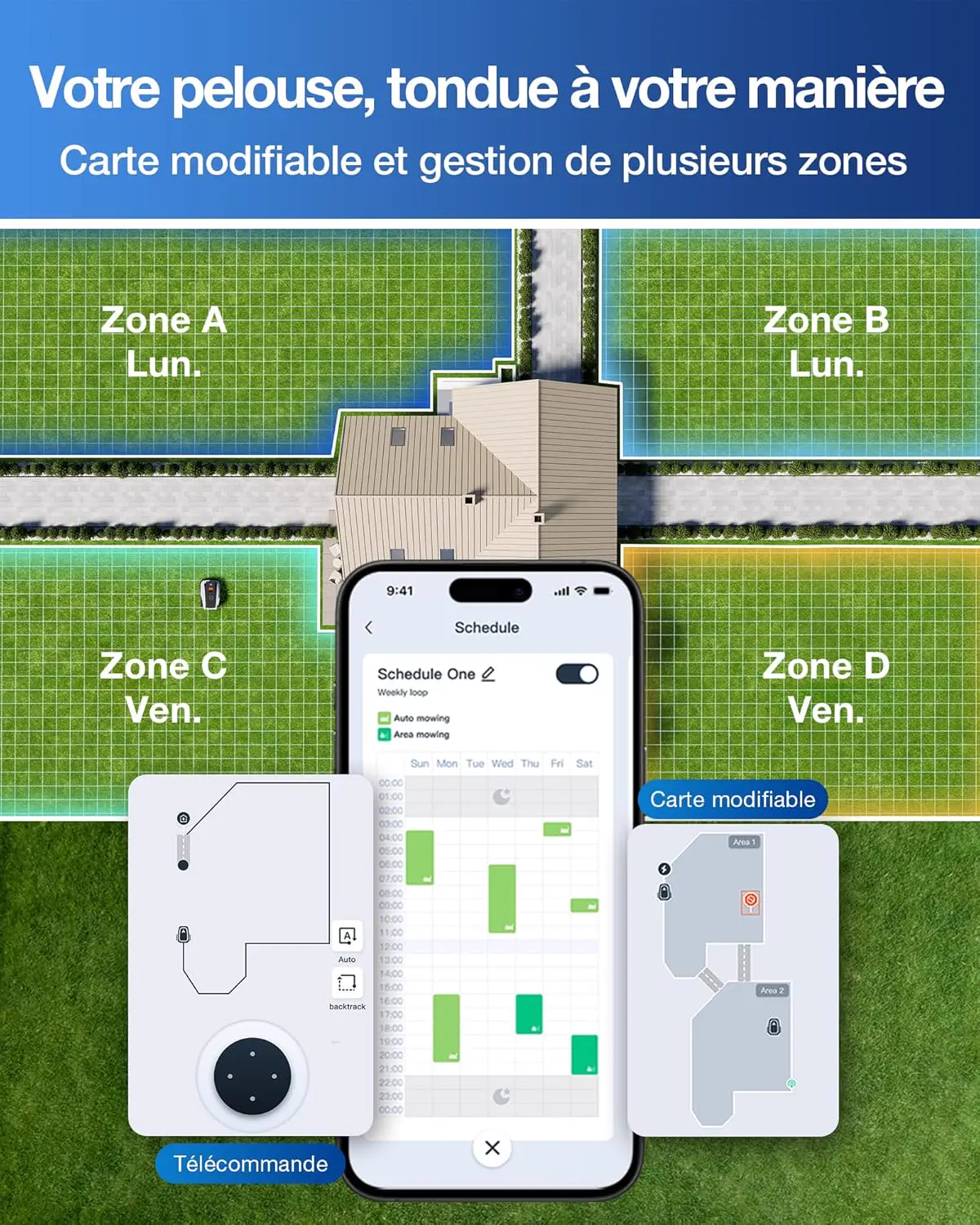 Robot tondeuse ECOVACS Robot Tondeuse sans Fil vue 9